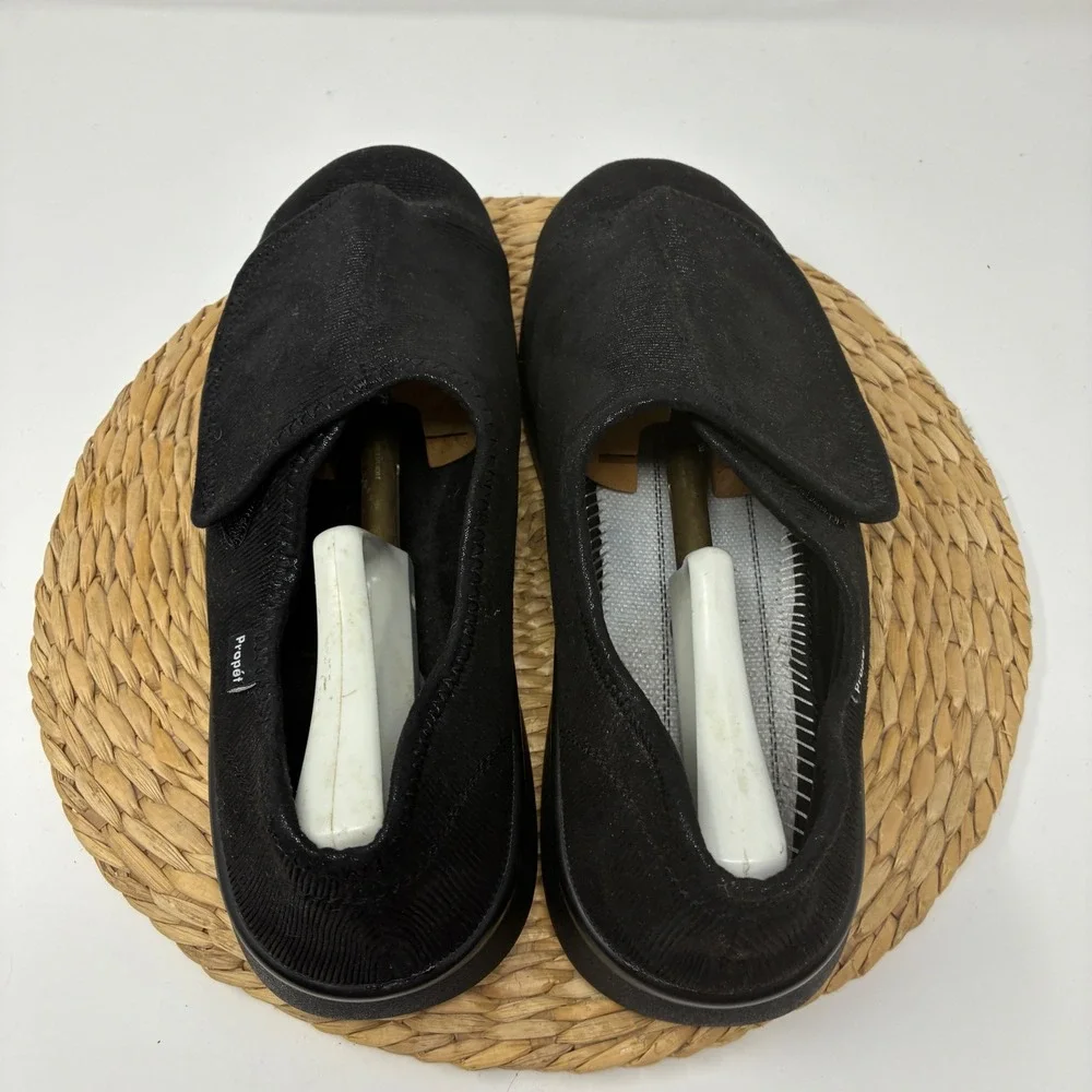 Propet M0202 Cush N Foot Mens 12 D Black Corduroy Hook Loop Recovery‎ Slippers